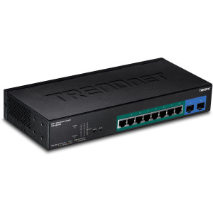 TRENDnet TPE-082WS 10-Port Managed Gigabit Ethernet PoE+ Switch, 2x SFP ports, rack mountable